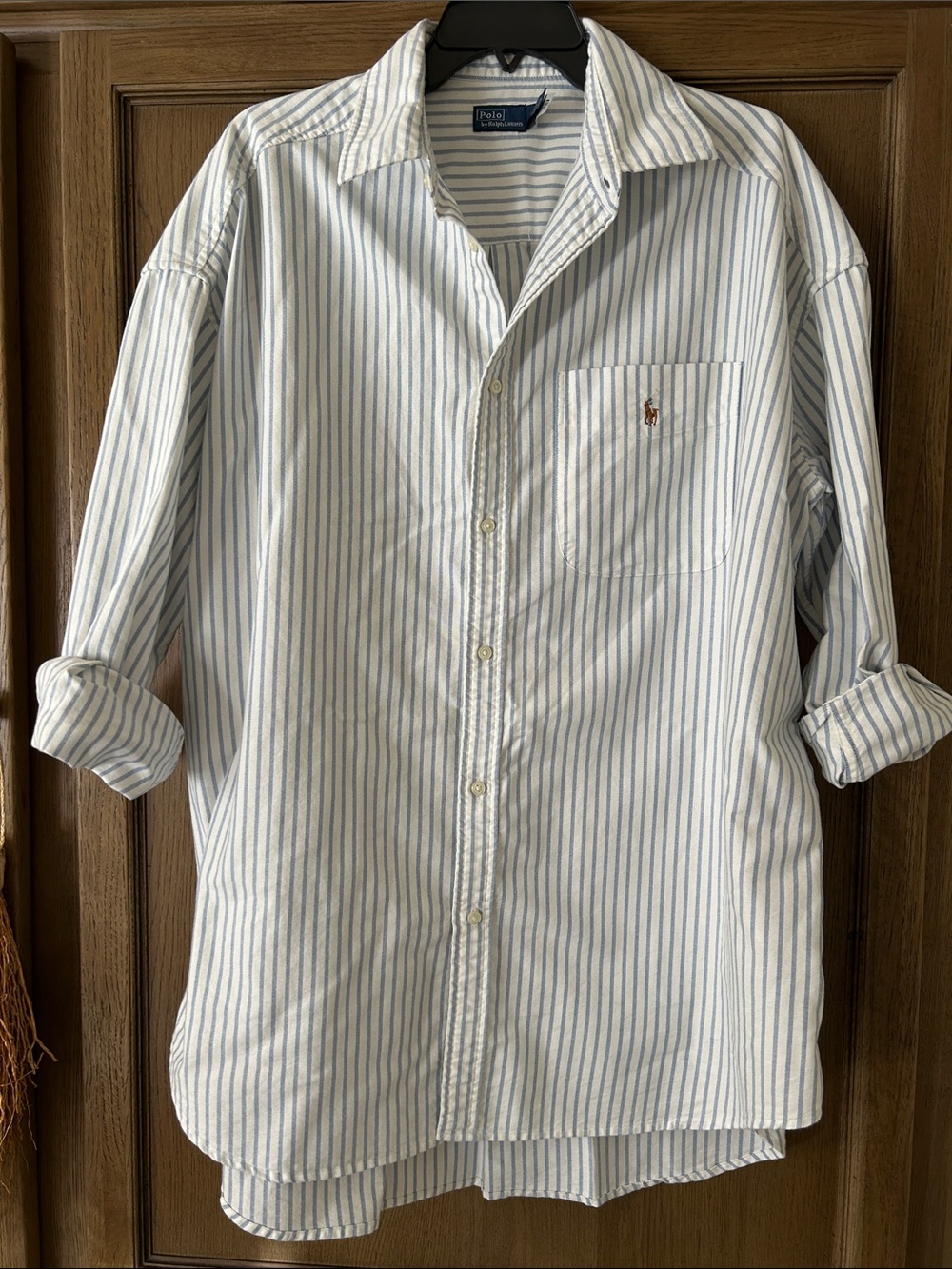 Polo Ralph Lauren Oxford Women’s Tunic Button Down Fall 2025 blue white striped